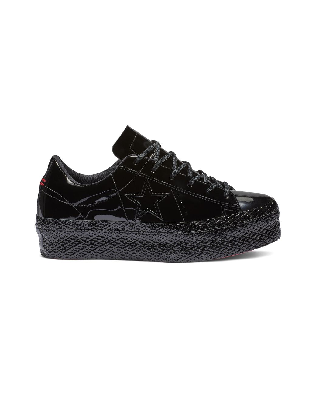 Converse One Star Platform Patent '90s Leather Low Top in Black | Lyst