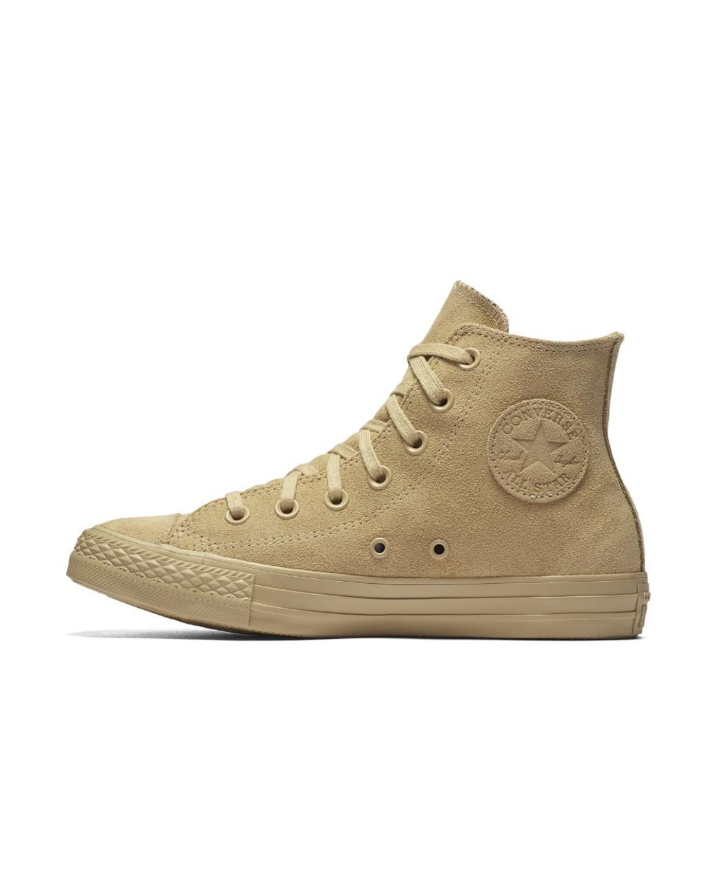 Converse Chuck Taylor All Star Mono Suede High Top Women's Shoe in Natural  | Lyst