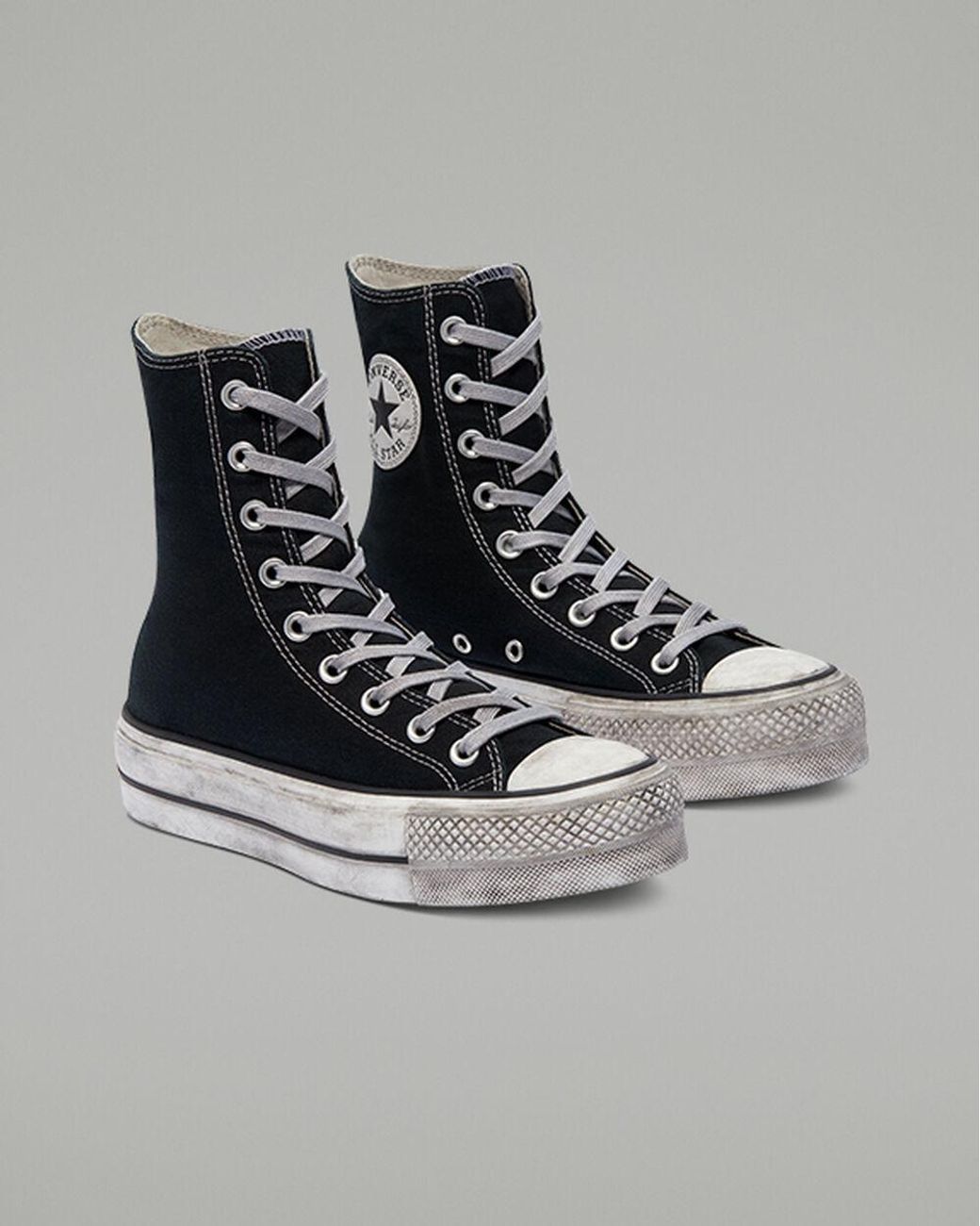 Converse Chuck Taylor All Star Lift Extra High Platform Smoked Canvas in  Black | Lyst UK