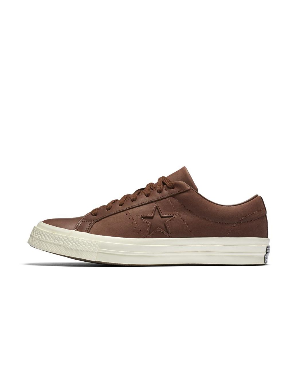 Converse One Star Premium Leather Low Top Men's Shoe in Brown for Men | Lyst