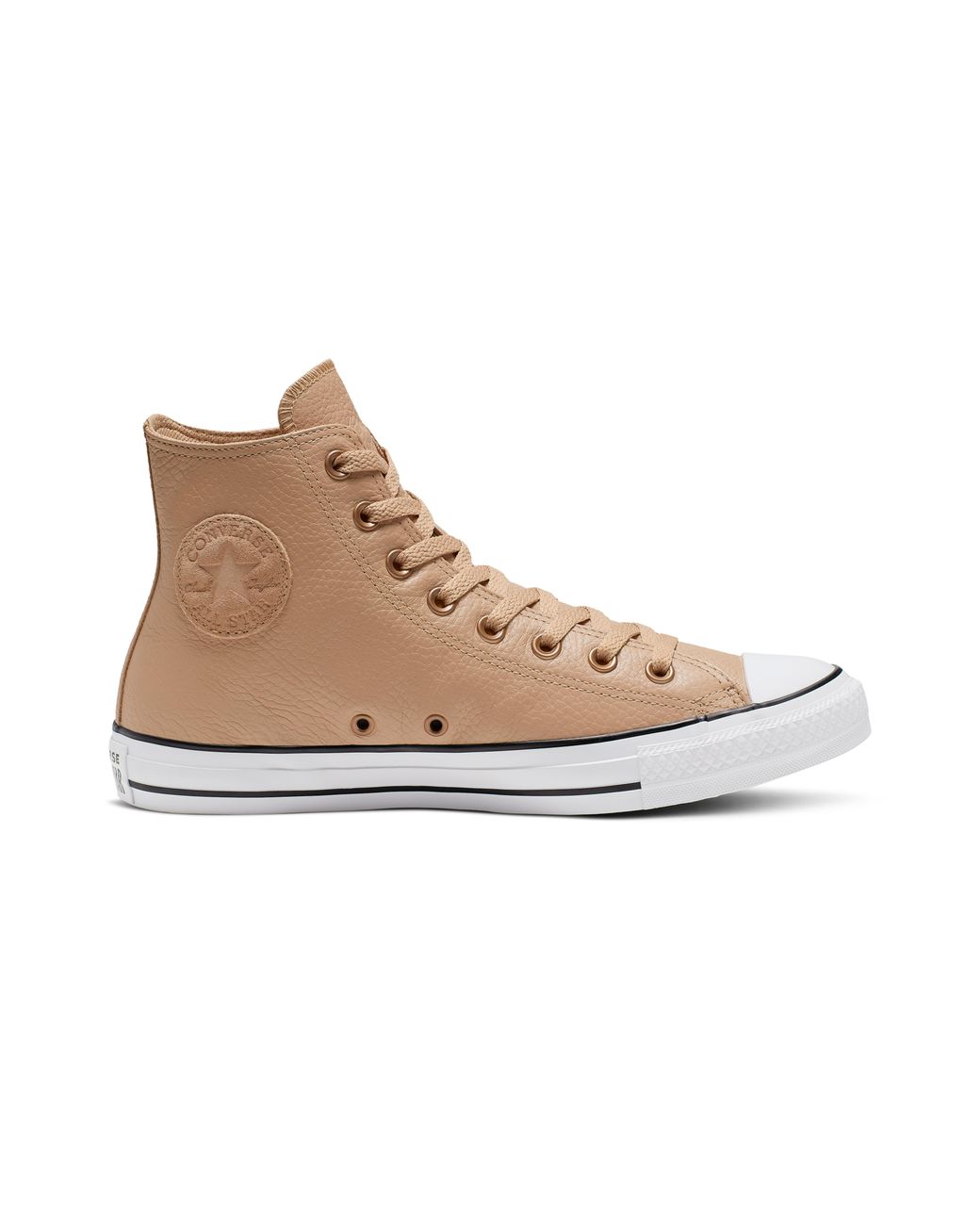 converse brown leather hi tops