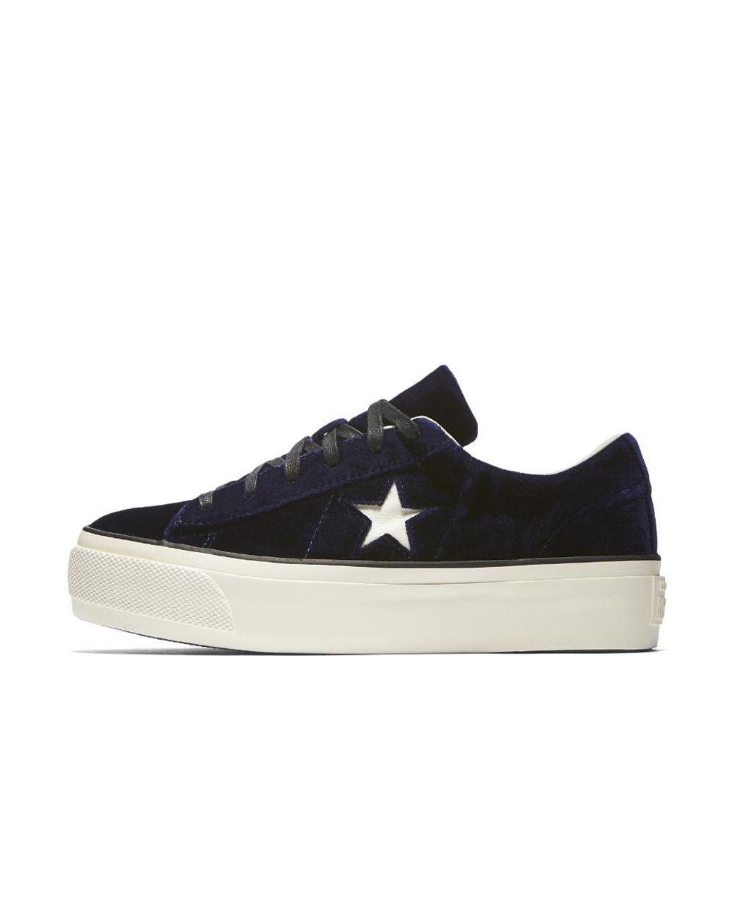 Converse One Star Velvet Platform Low Top Women's Shoe in Blue | Lyst