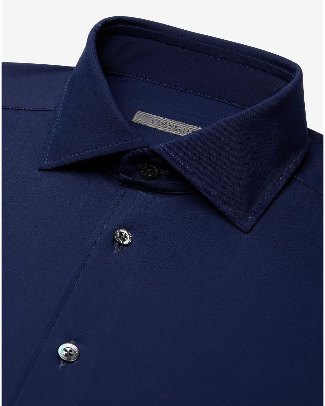 Corneliani Blue Bi-Elastic Fabric Shirt for men