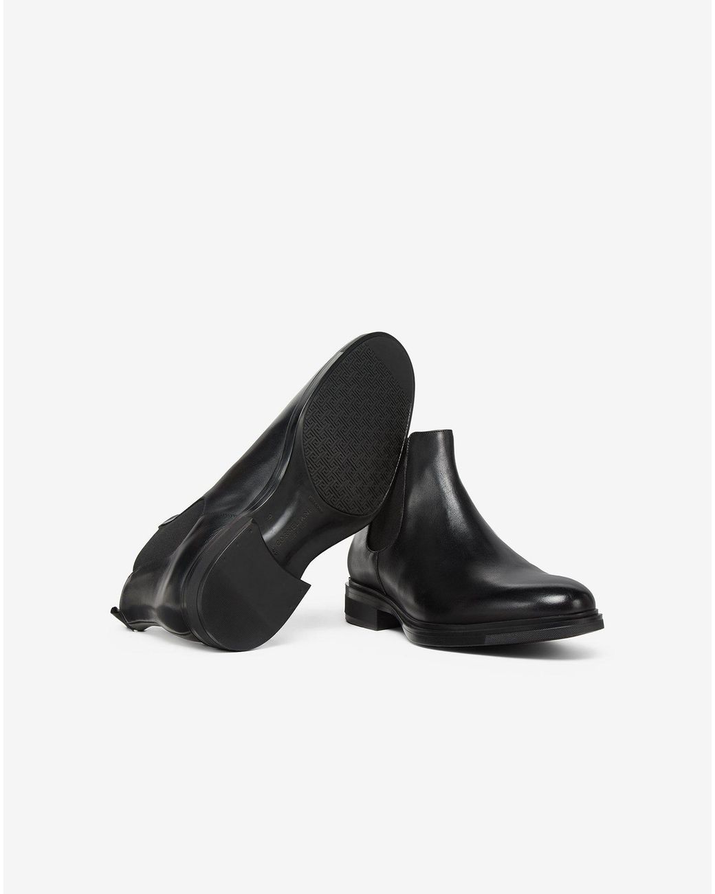 Corneliani Black Aged Calfskin Chelsea Boots for men