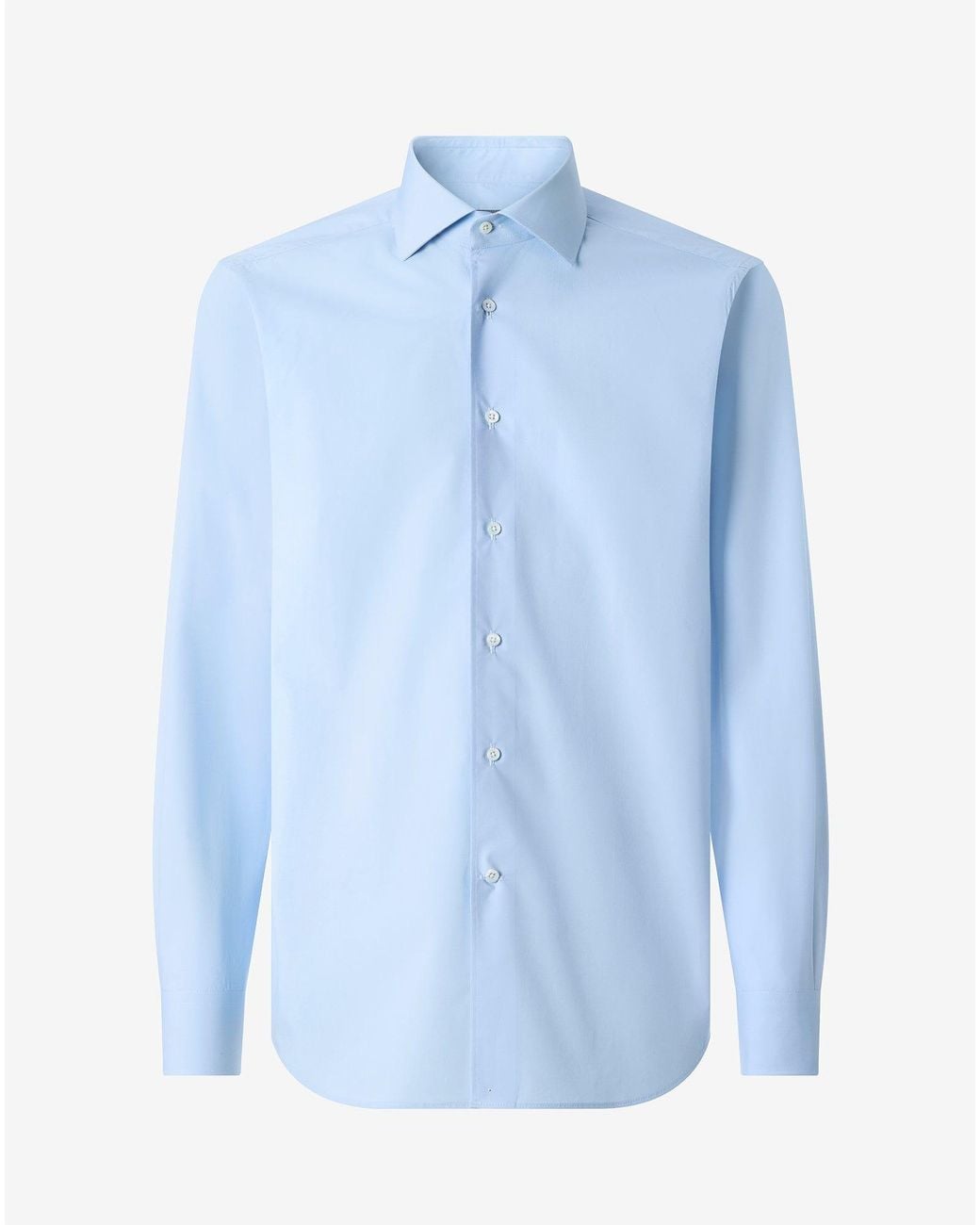 Corneliani Blue Light Cotton Poplin Shirt for men