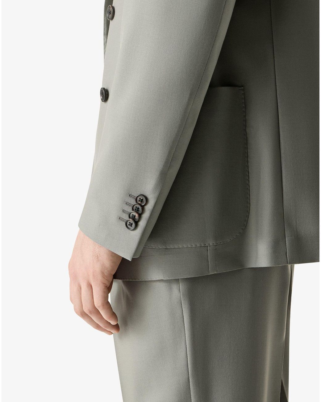 Corneliani Gray Sage Natural Stretch Wool Suit for men