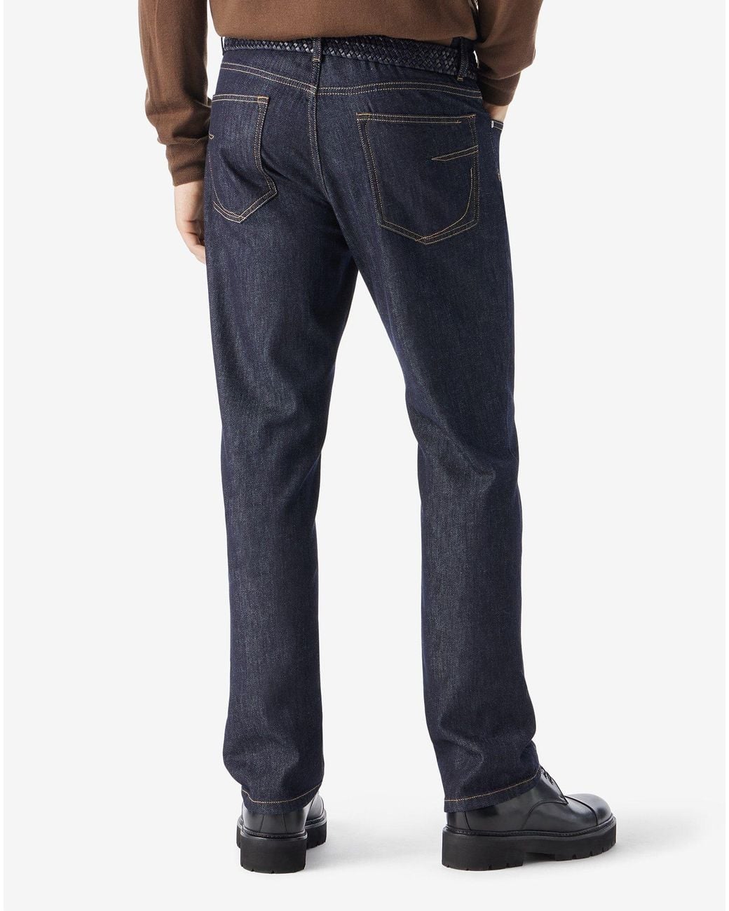 Corneliani Blue11.5 O.Z. Stretch Cotton And Cashmere Jeans for men