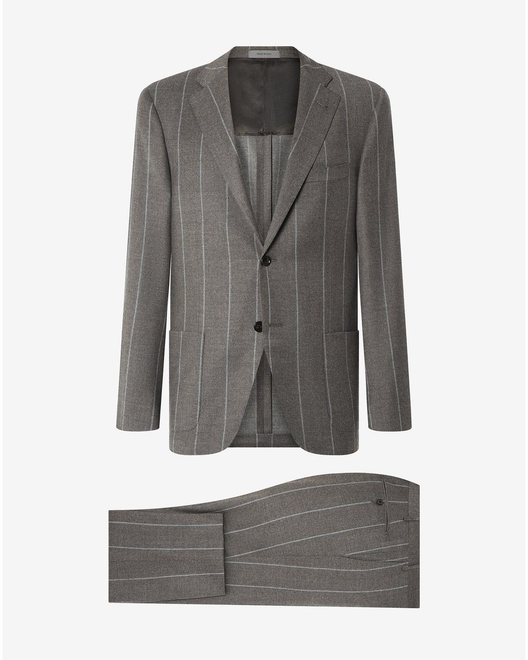 Corneliani Gray Pinstripe 130's Wool And Silk Suit for men