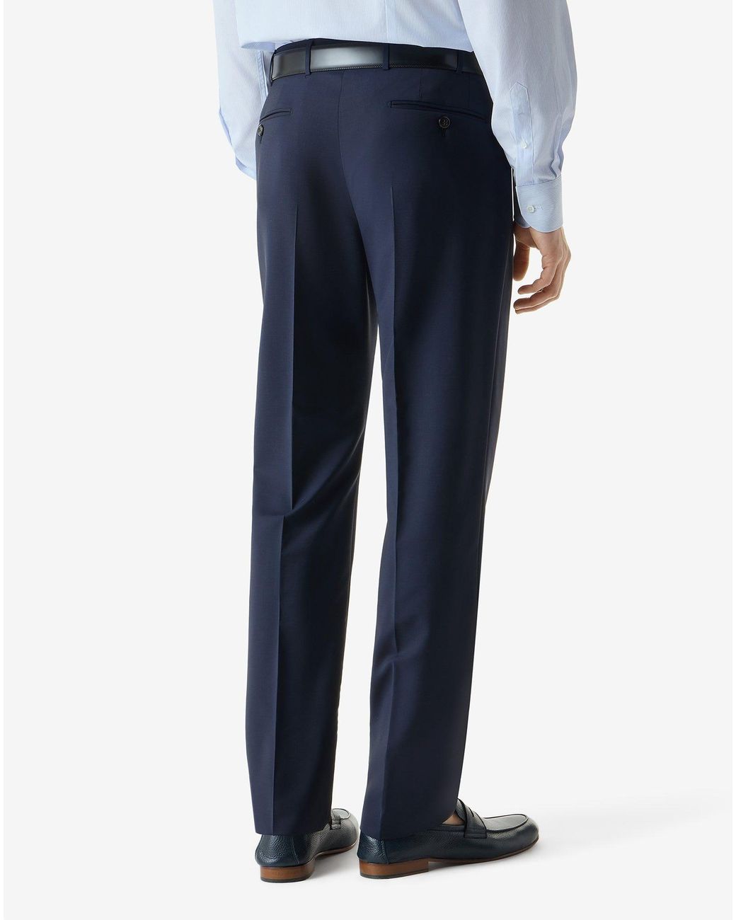 Corneliani Blue Wool And Mohair Trousers for men