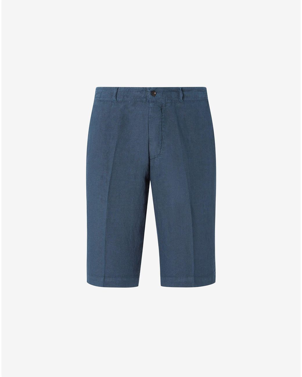 Corneliani Blue Pure Linen Bermuda Shorts for men