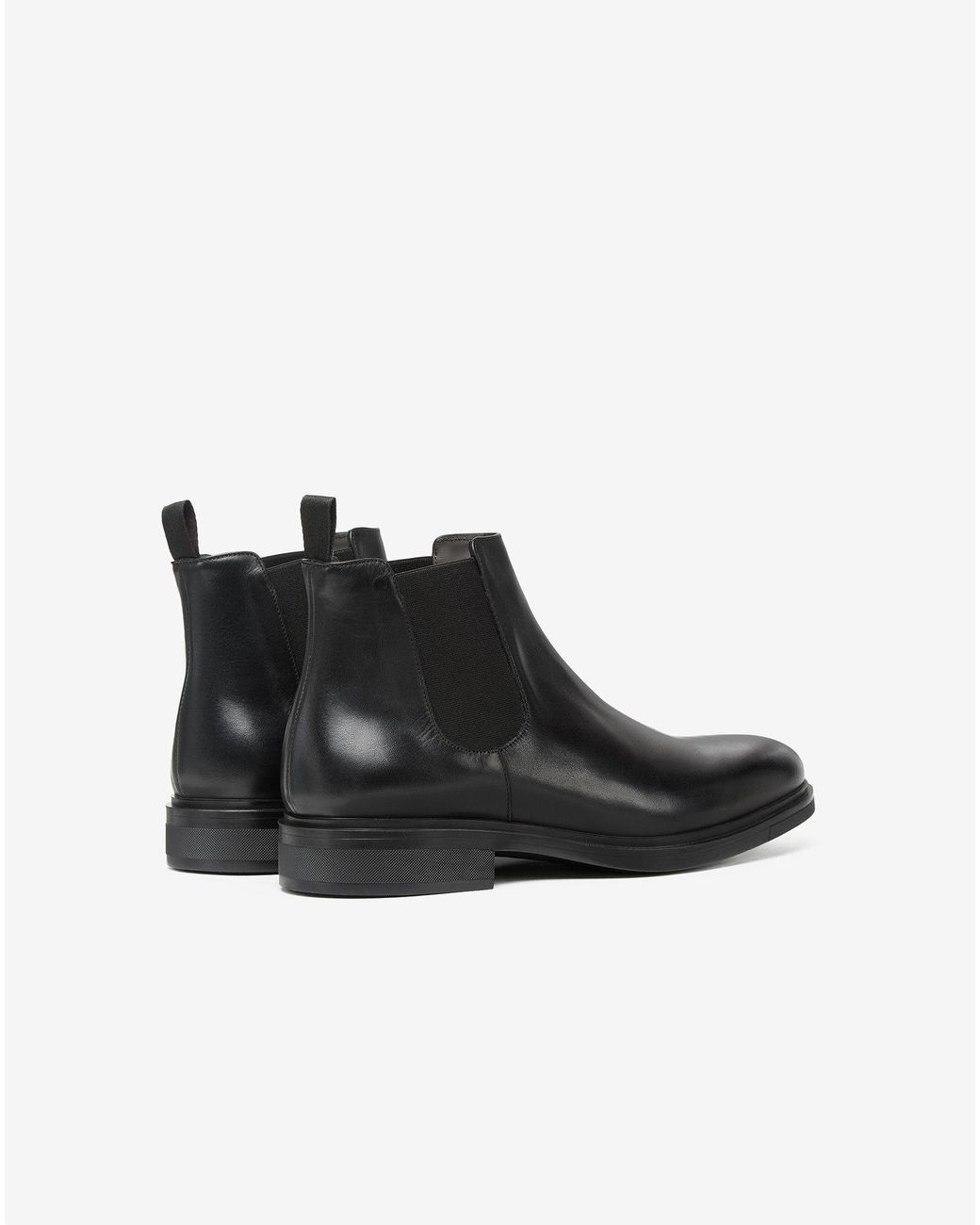 Corneliani Black Aged Calfskin Chelsea Boots for men