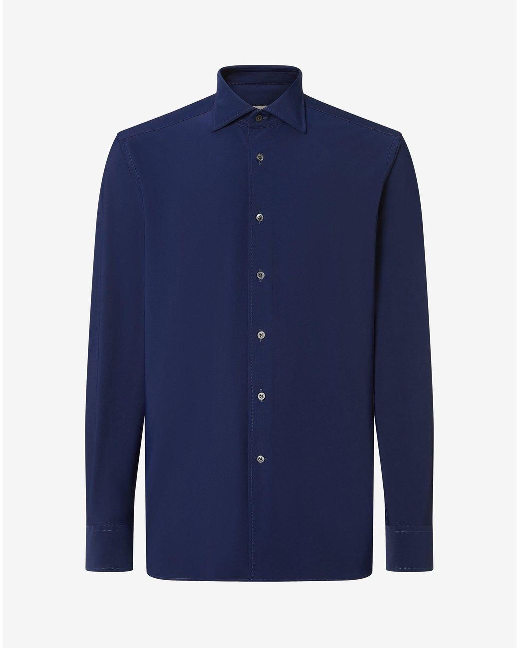 Corneliani Blue Bi-Elastic Fabric Shirt for men