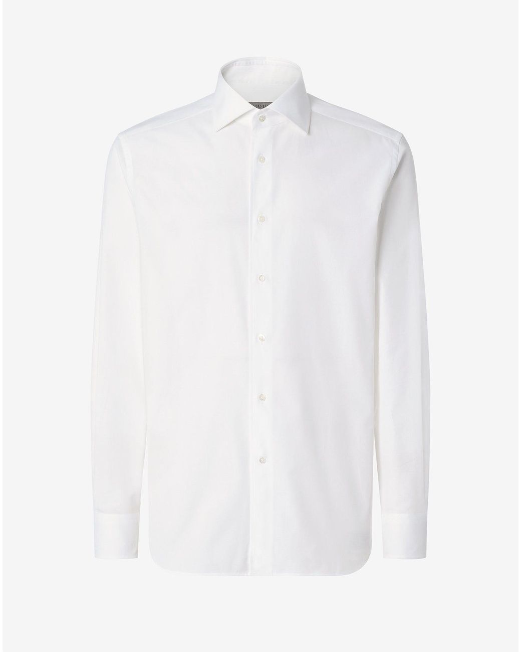 Corneliani White Pin Point Pure Cotton Shirt for men