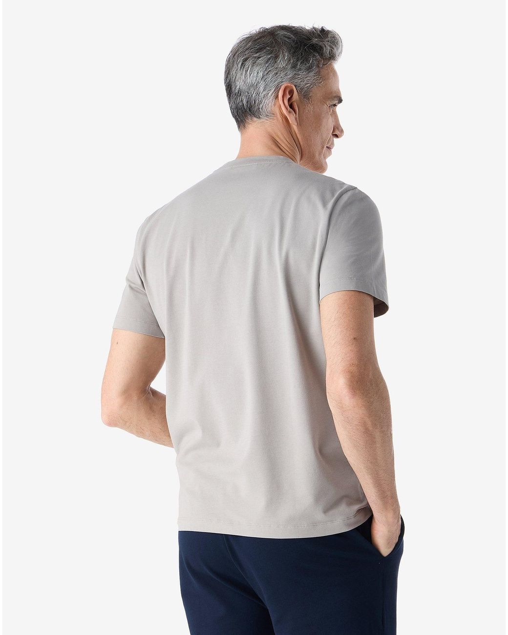 Corneliani Gray Stretch Jersey Crew Neck T-Shirt for men