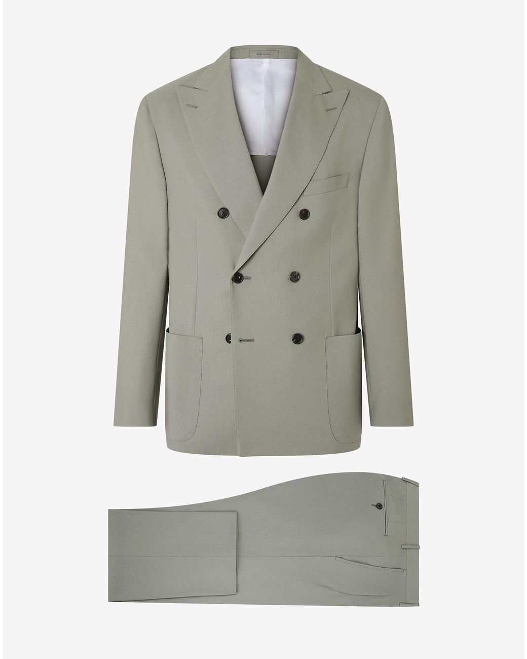 Corneliani Gray Sage Natural Stretch Wool Suit for men