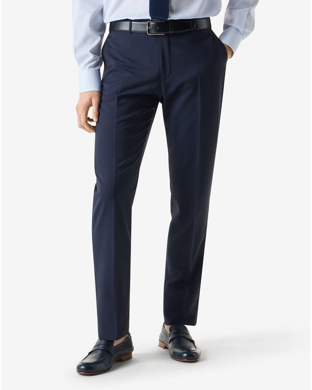 Corneliani Blue Wool And Mohair Trousers for men