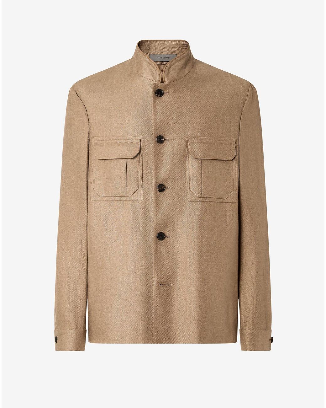 Corneliani Natural Linen Twill Overshirt for men