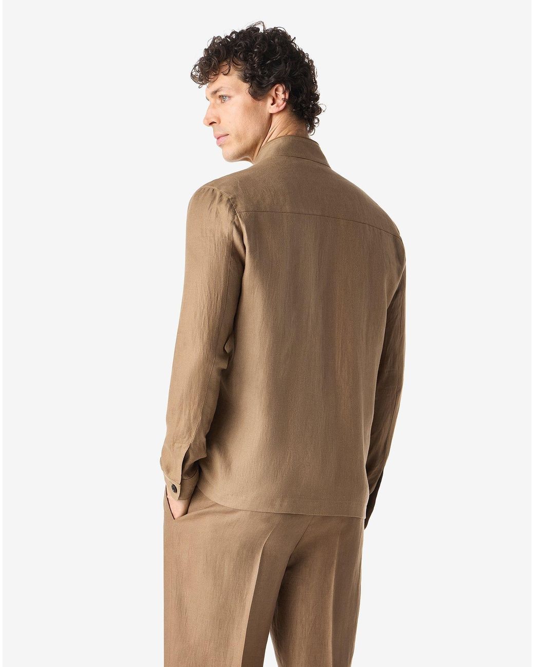 Corneliani Natural Linen Twill Overshirt for men