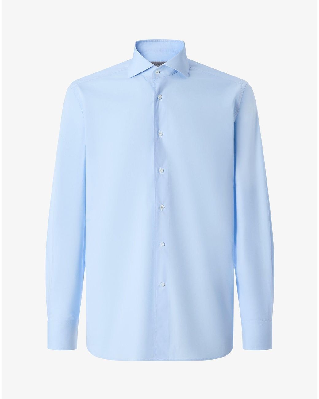 Corneliani Blue Light Cotton Poplin Shirt for men