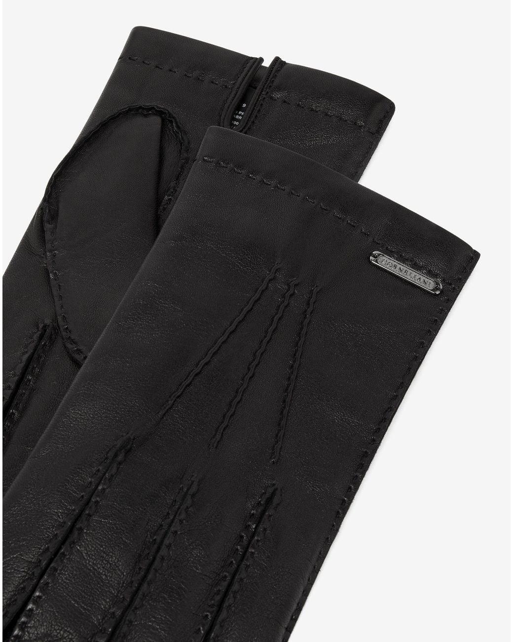 Corneliani Black Nappa Leather Gloves for men