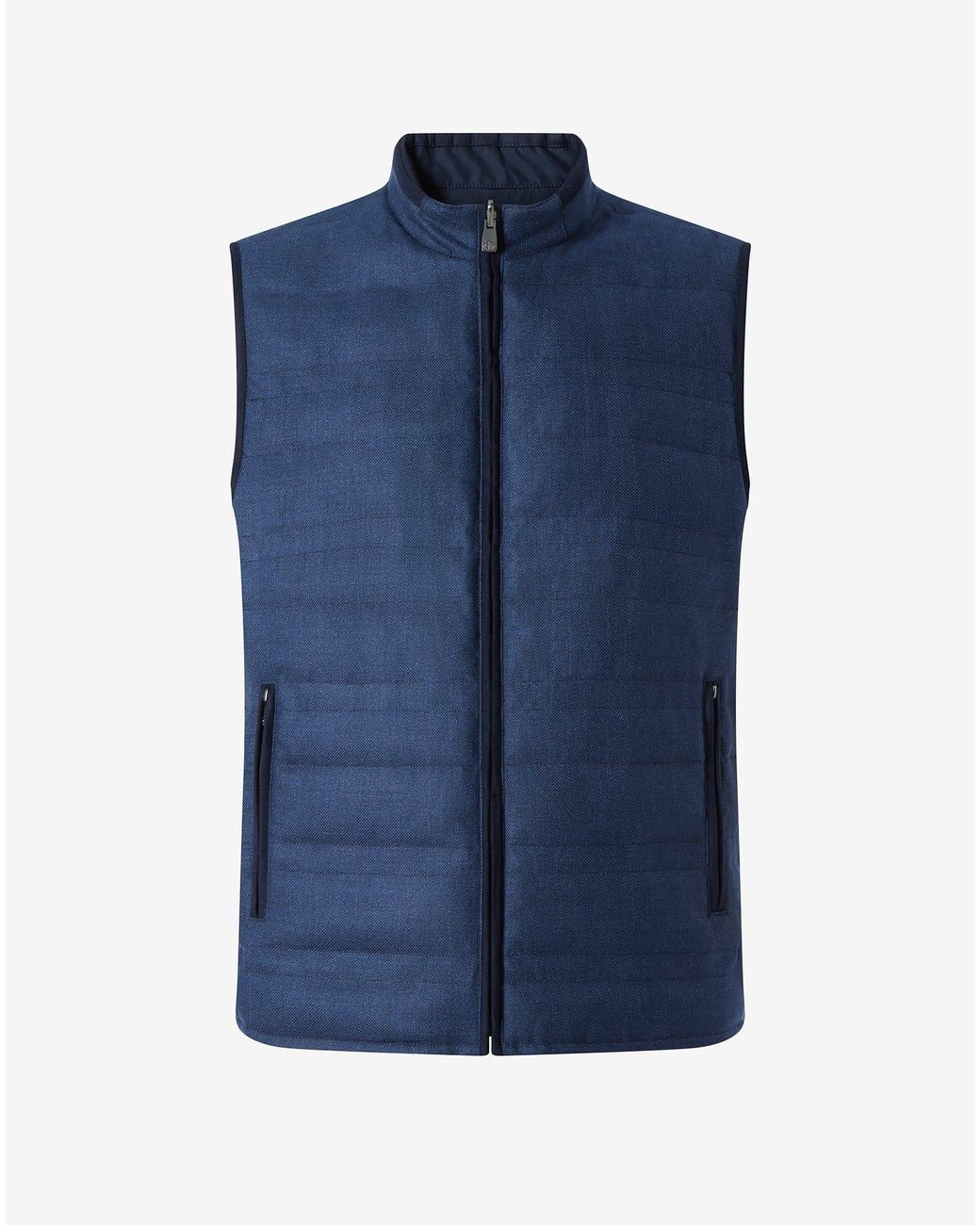 Corneliani Blue Reversible Padded Gilet for men