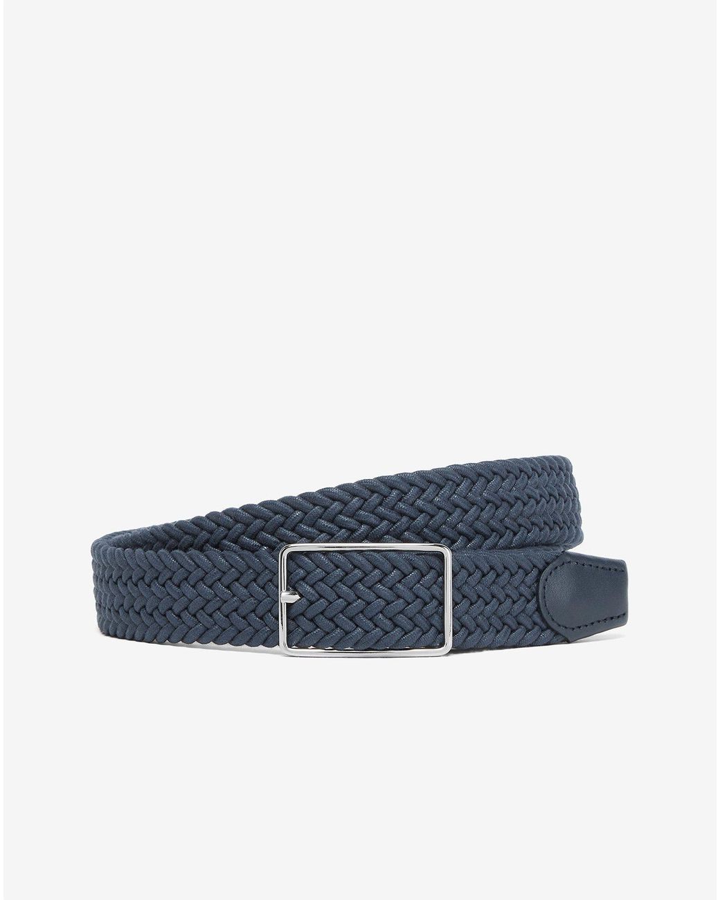 Corneliani Blue Braided Waxed Cotton Belt for men