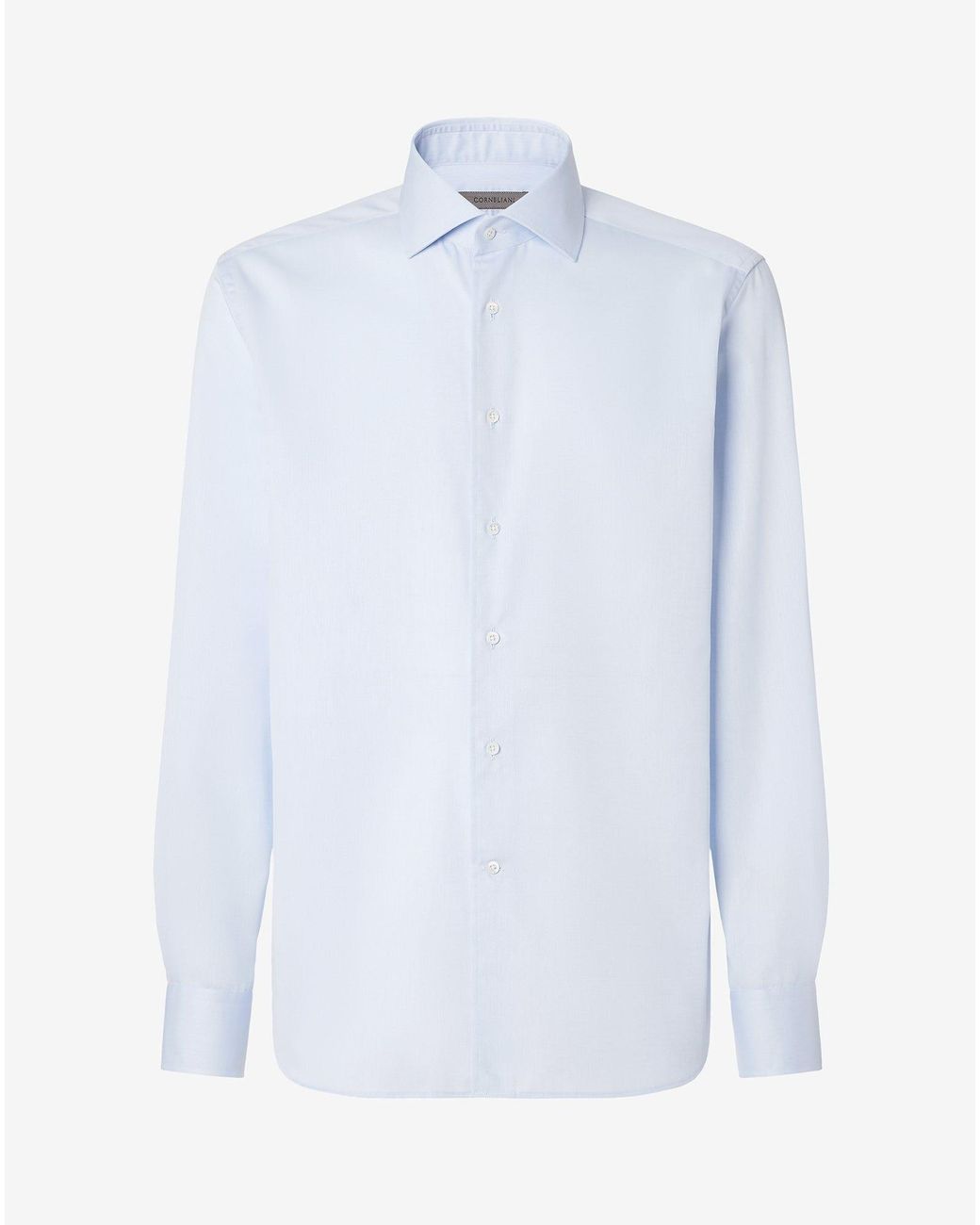 Corneliani White Light Cotton Twill Shirt for men