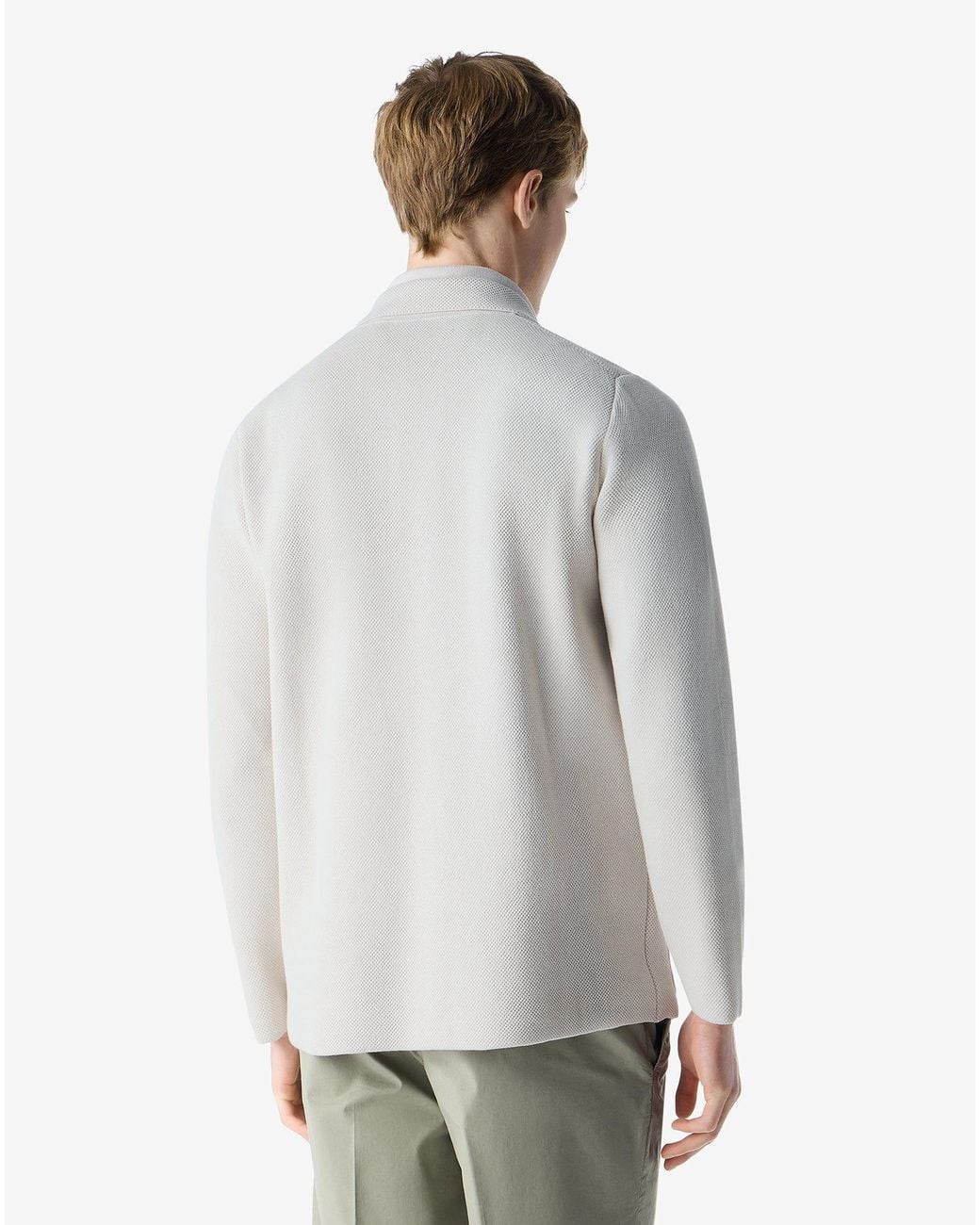 Corneliani Gray Knitted Jacket With Honeycomb Pattern for men