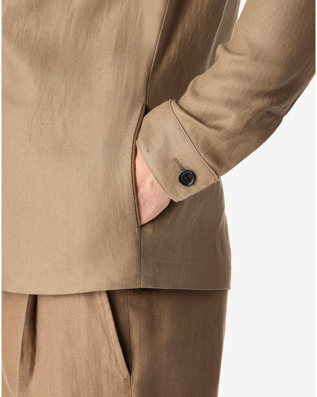Corneliani Natural Linen Twill Overshirt for men