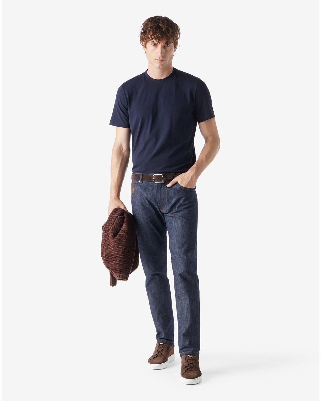 Corneliani Blue 11 O.Z. Stretch Cotton Jeans for men