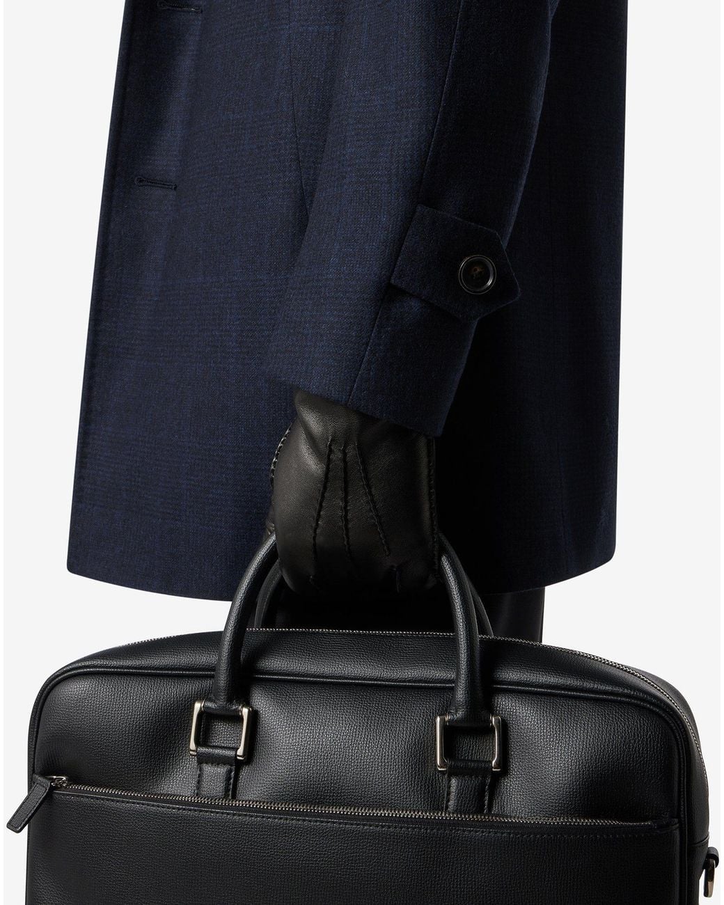 Corneliani Black Nappa Leather Gloves for men