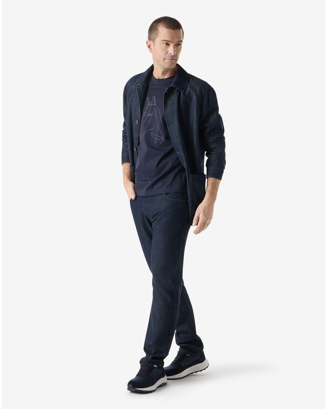 Corneliani Blue Cotton Jeans for men