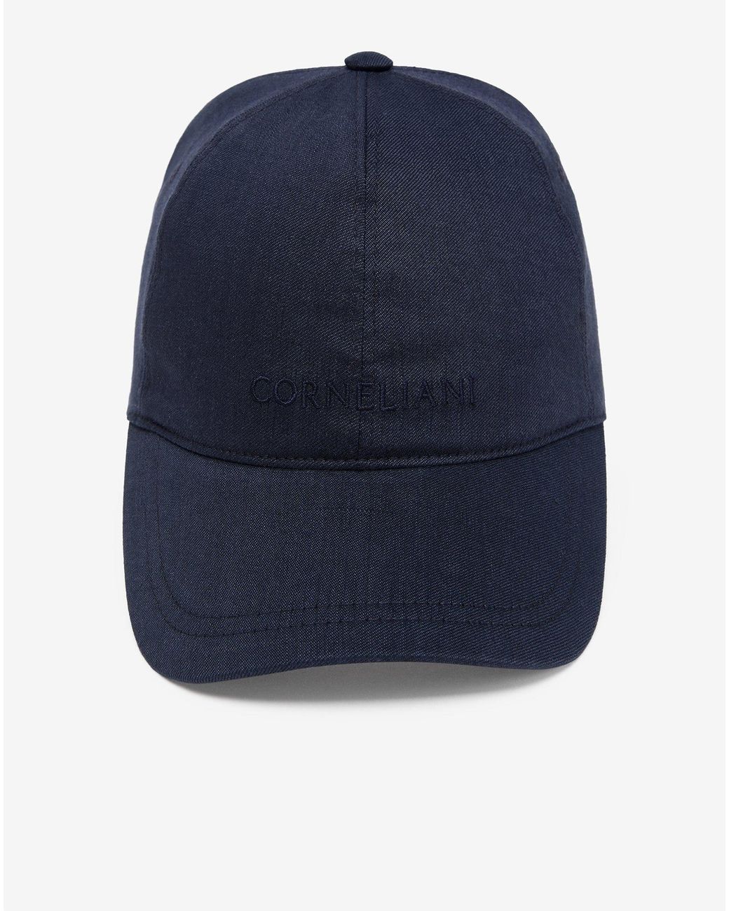 Corneliani Blue Linen, Wool And Mohair Baseball Cap for men