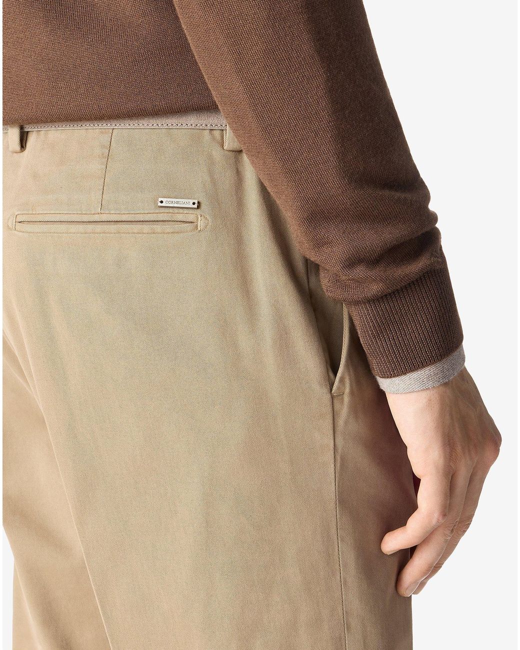 Corneliani Natural Stretch Gabardine Chinos for men