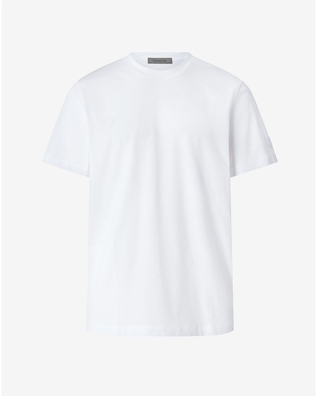 Corneliani White Crew Neck Stretch Cotton Jersey T-Shirt for men