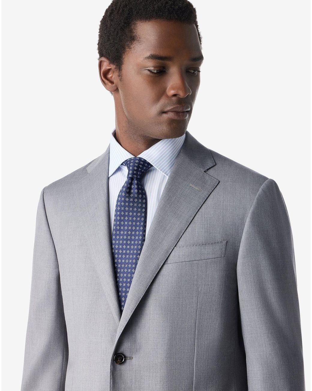 Corneliani Gray Melange Super 130's Wool Twill Suit for men