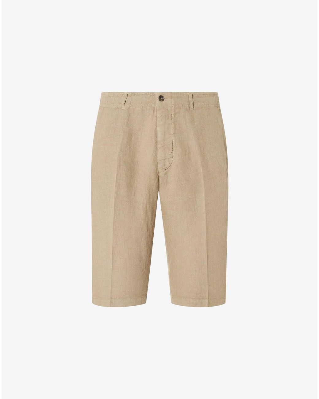 Corneliani Natural Dark Pure Linen Bermuda Shorts for men