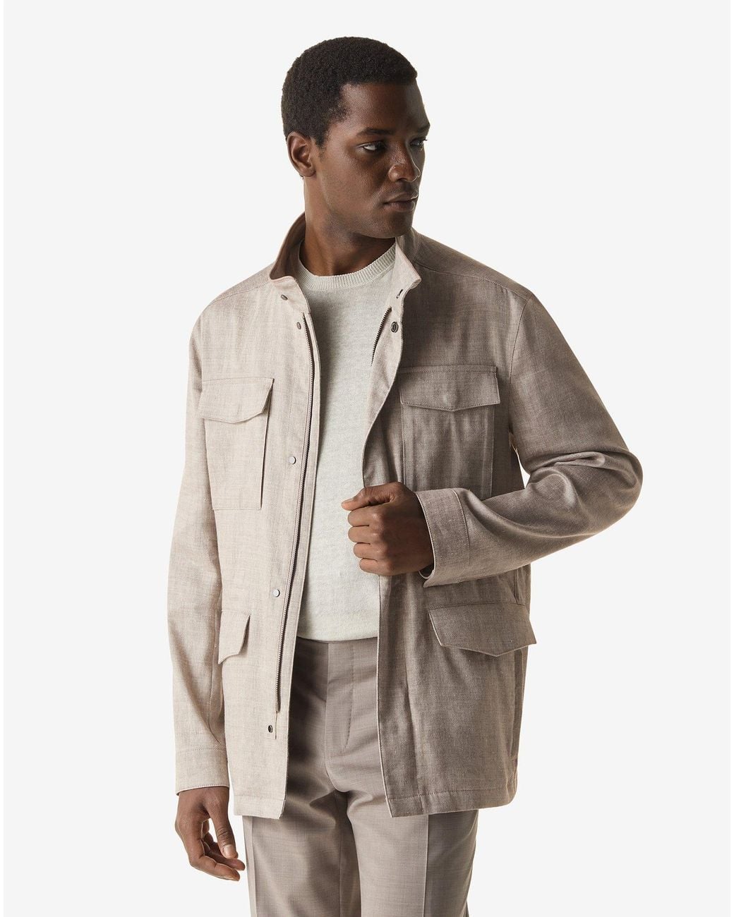 Field Jacket Sabbia di Corneliani in White da Uomo