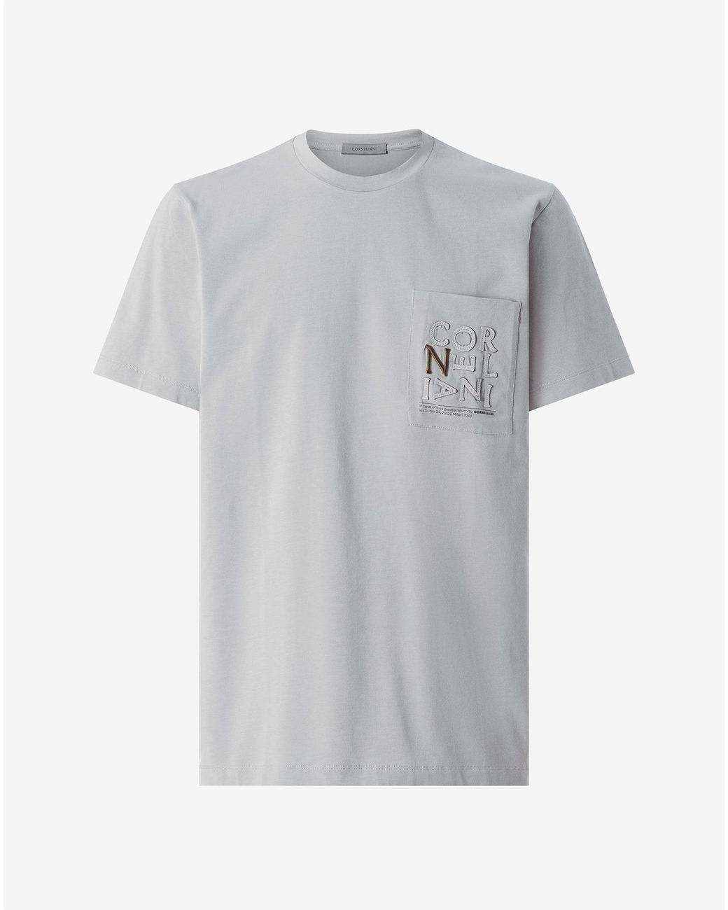 Corneliani Gray Stretch Jersey Crew Neck T-Shirt for men