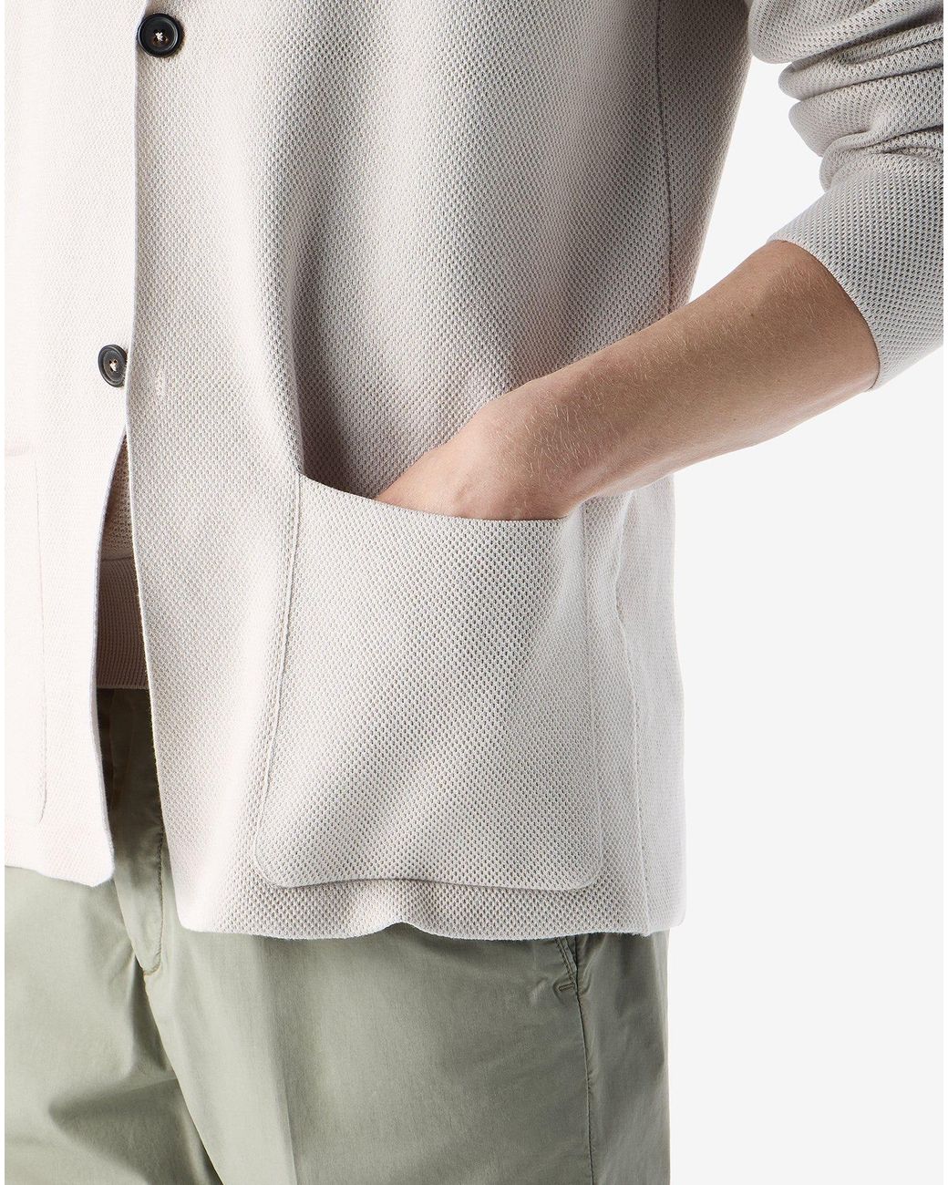 Corneliani Gray Knitted Jacket With Honeycomb Pattern for men