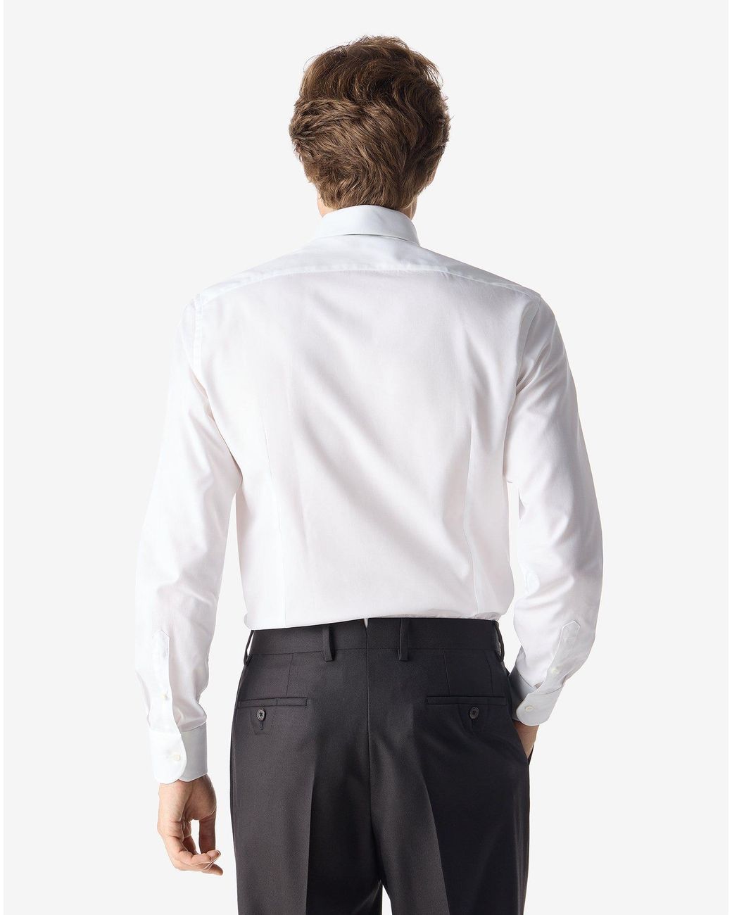 Corneliani White Pin Point Pure Cotton Shirt for men