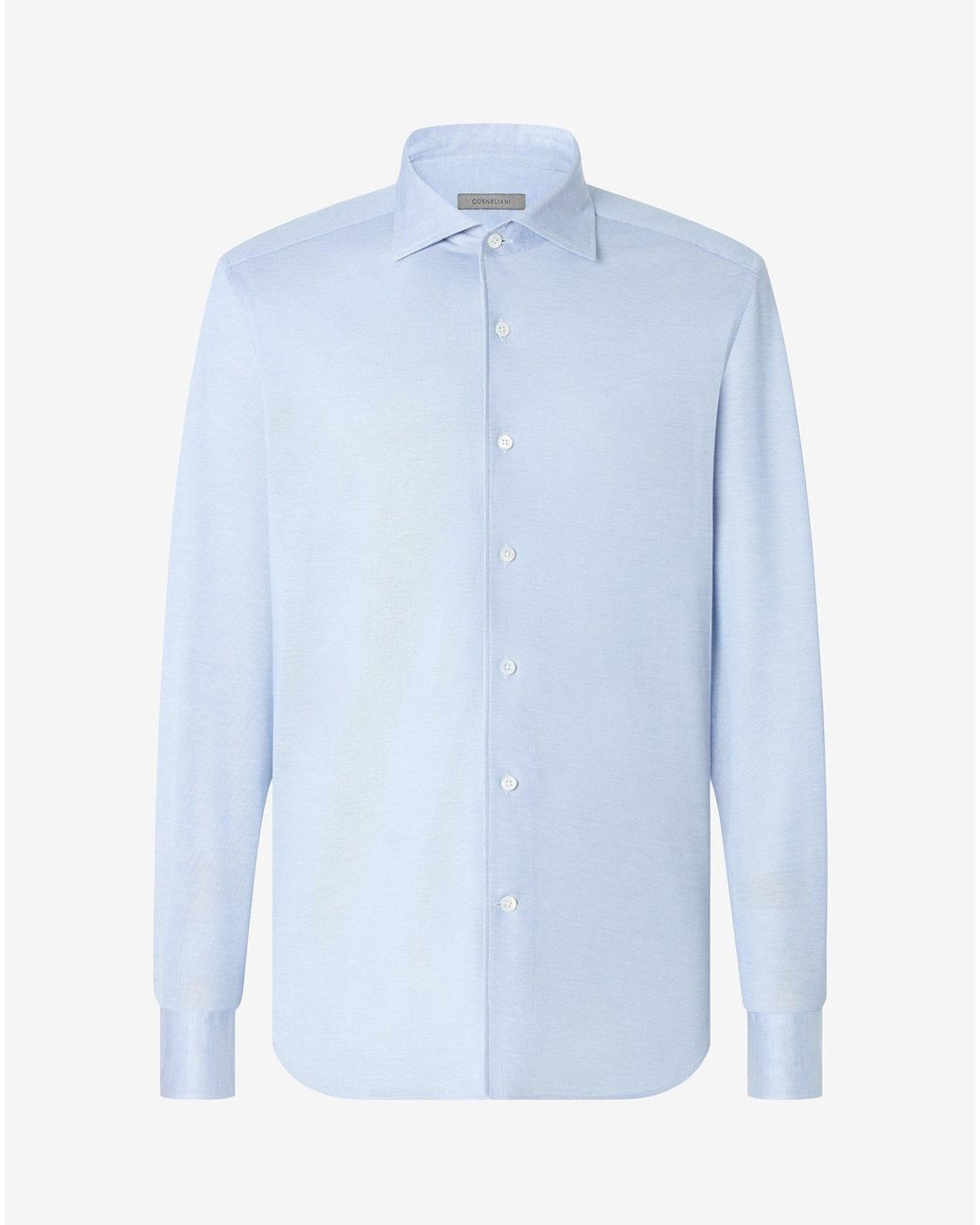 Corneliani Blue Light Oxford Cotton Jersey Shirt for men