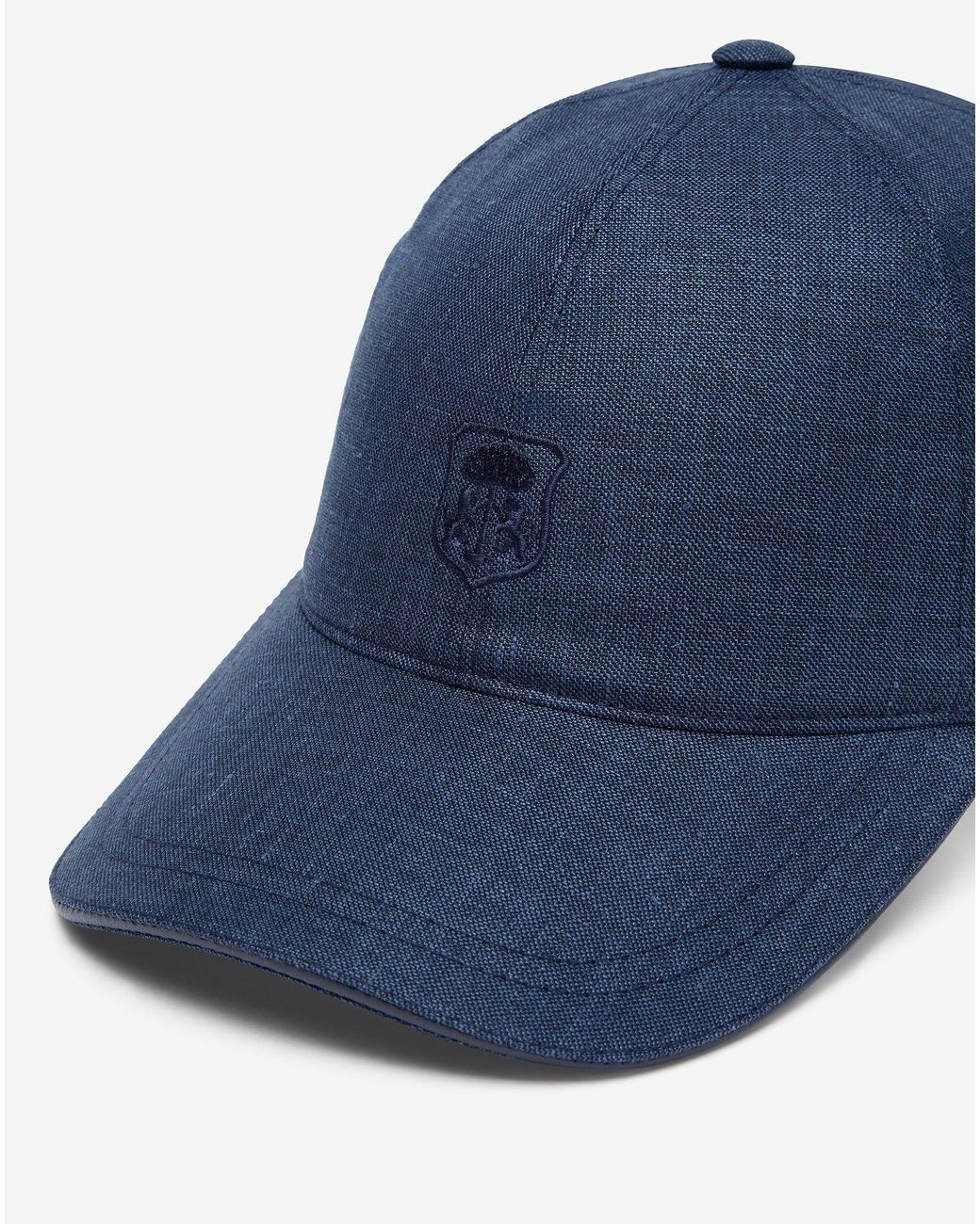 Corneliani Blue Wool, Linen And Silk Baseball Cap for men