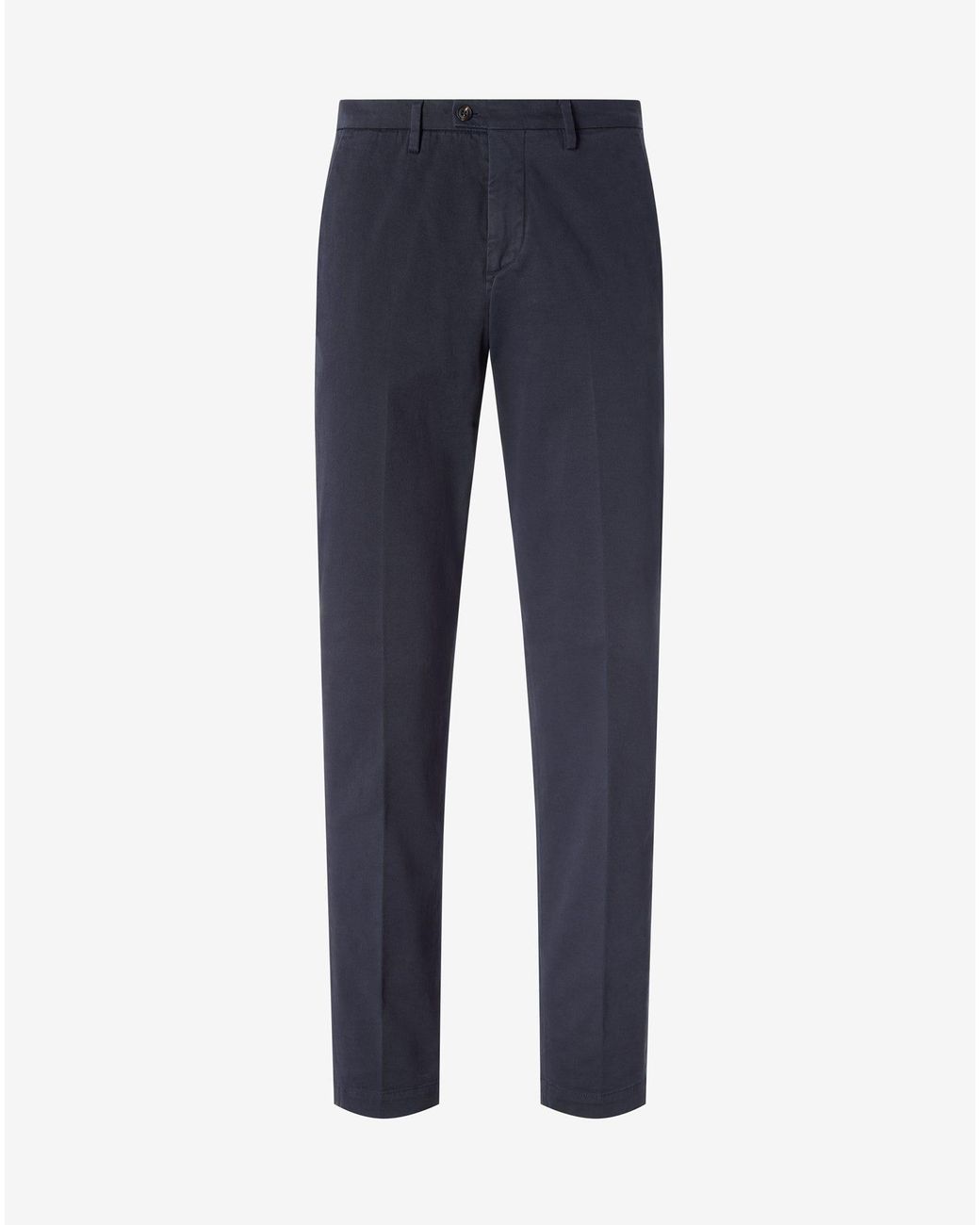 Corneliani Blue Stretch Cotton Gabardine Chino Trousers for men