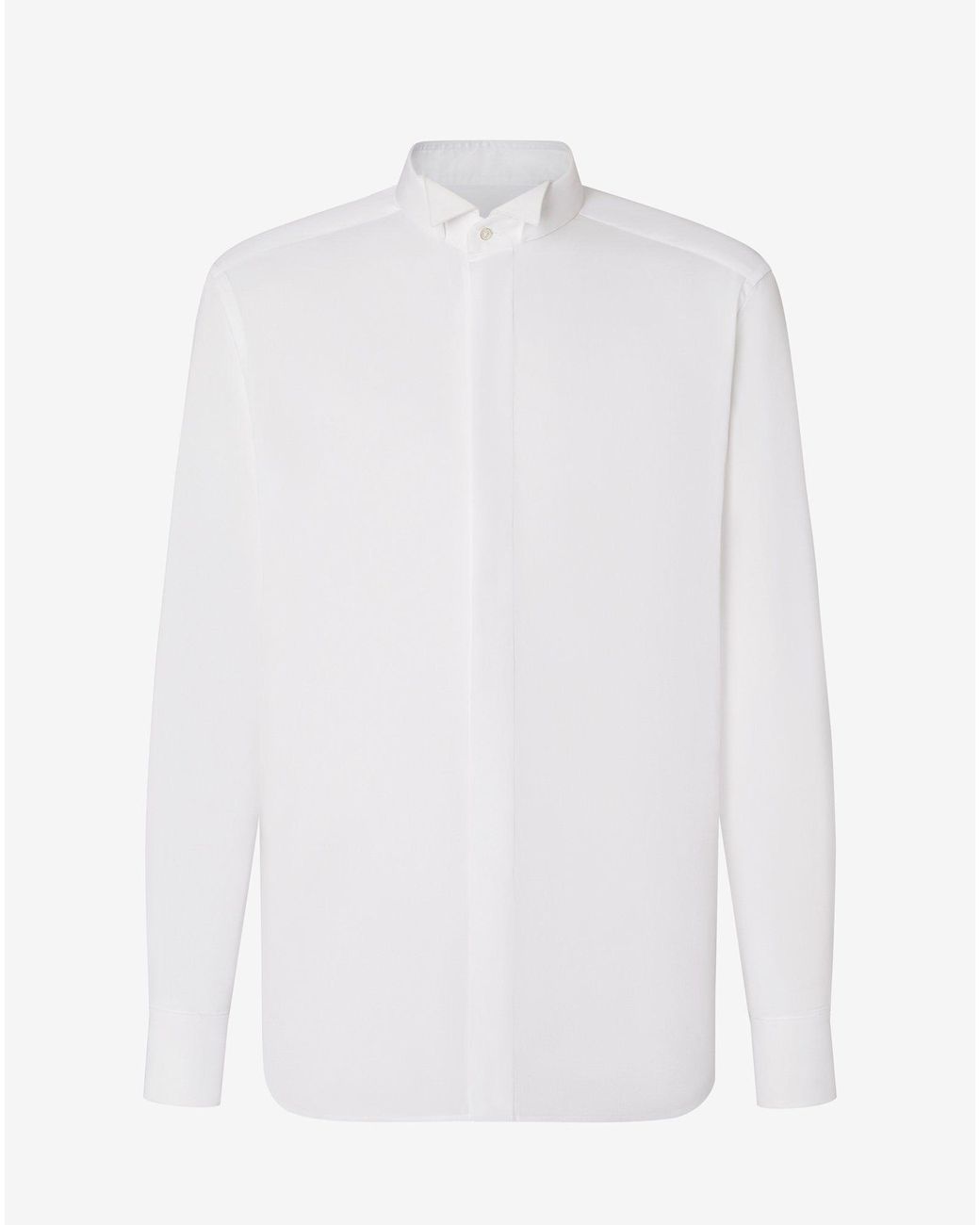 Corneliani White Cotton Shirt With Micro Stripes for men
