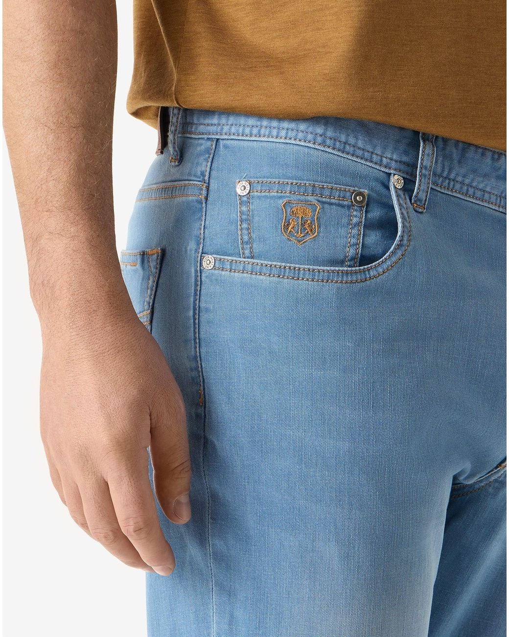 Corneliani Blue Stretch Denim Jeans for men
