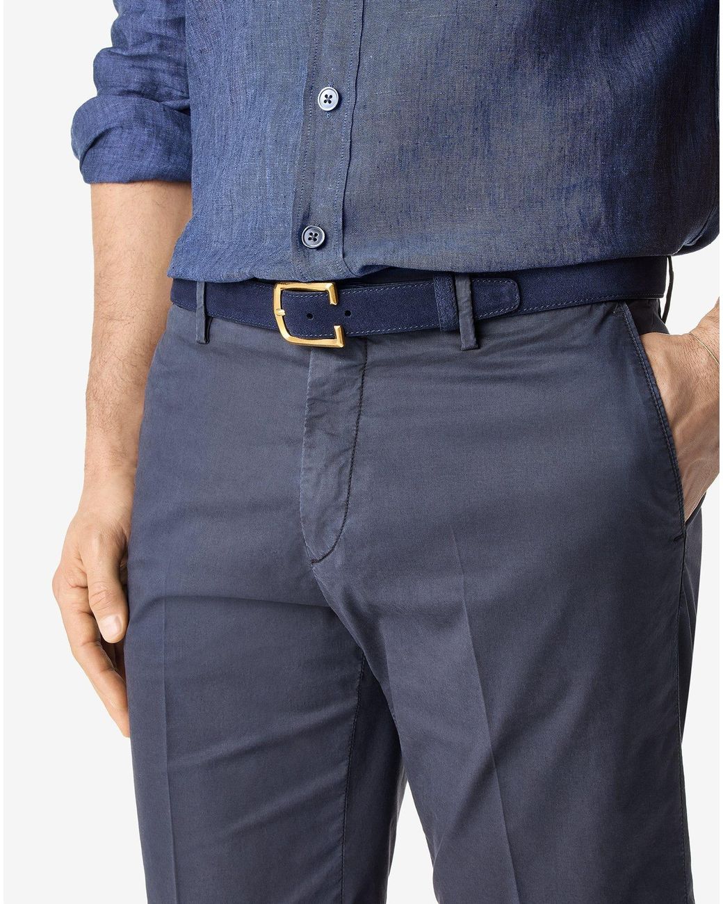 Corneliani Blue Suede Belt for men