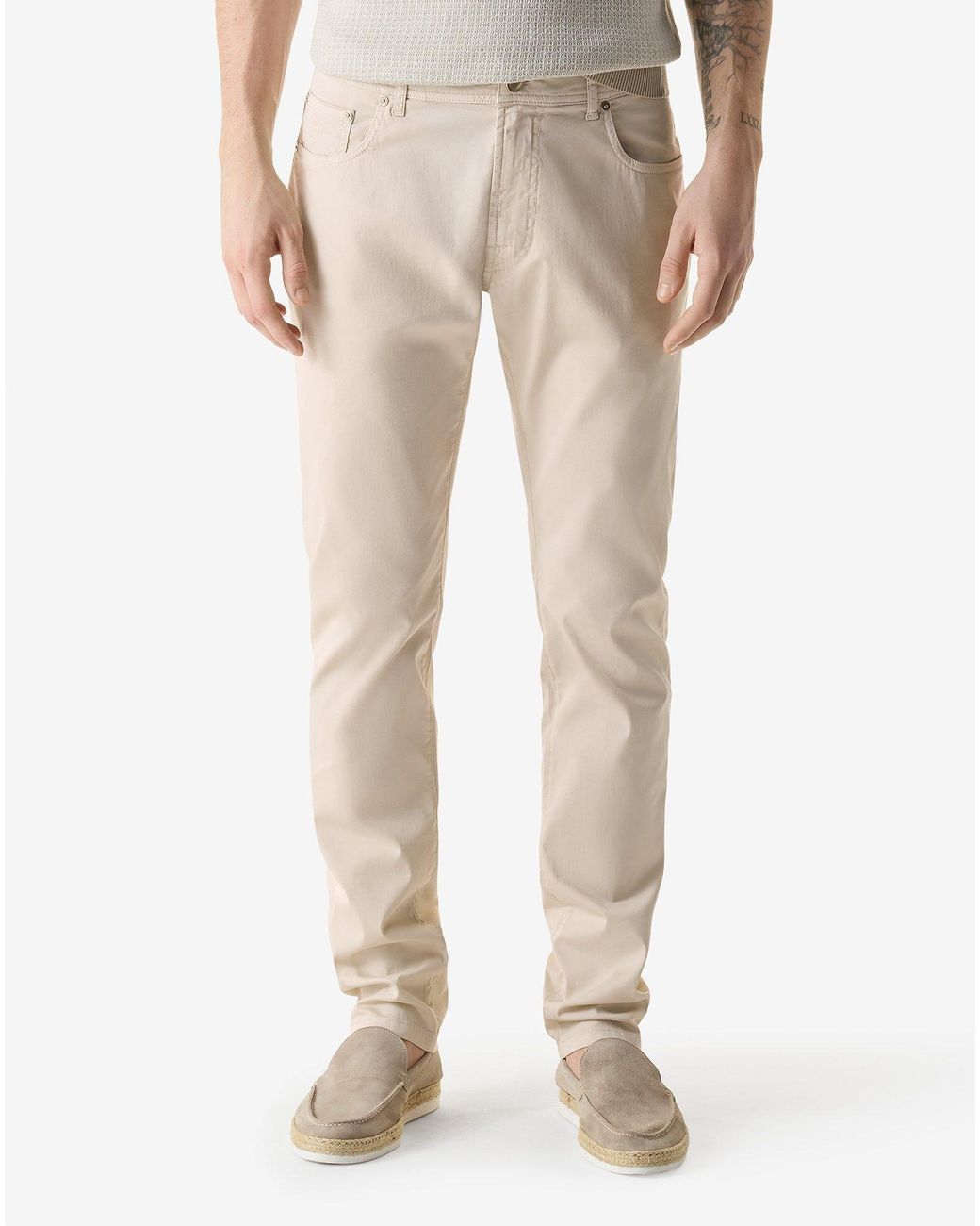 Corneliani Natural Garment-Dyed Stretch Cotton Jeans for men