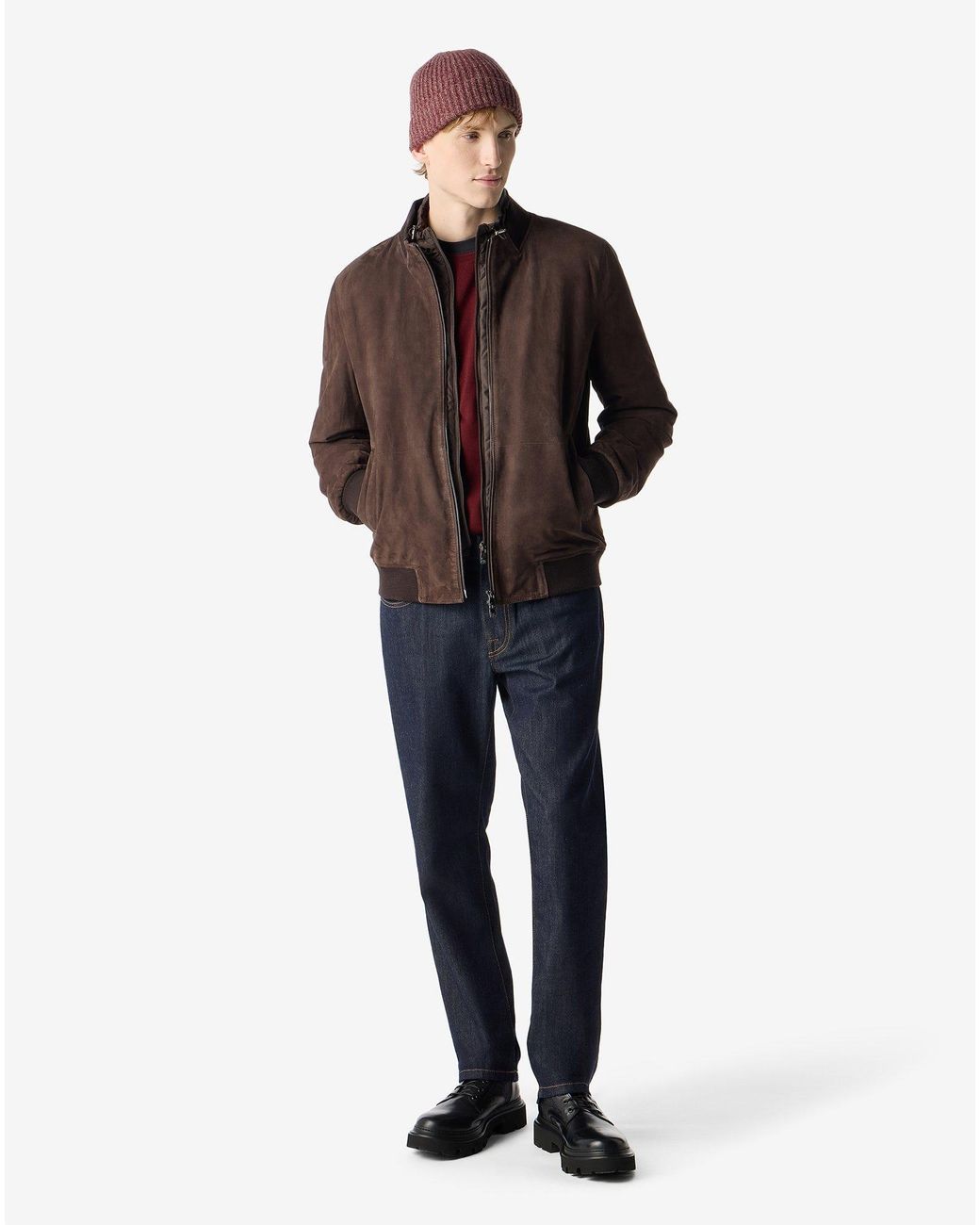 Corneliani Blue Dark Cotton And Lyocell Jeans for men