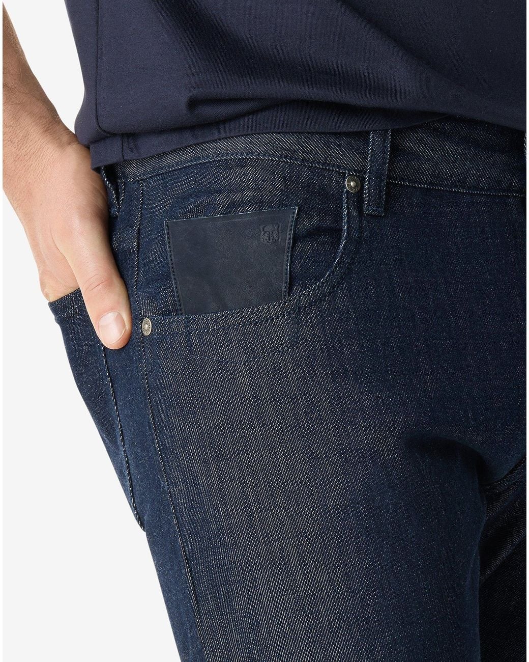 Corneliani Blue Cotton Jeans for men